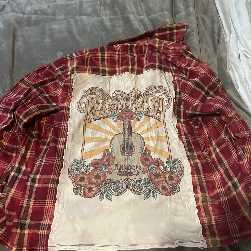 Red Plaid Nashville Graphic Shirt